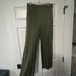 Zara olive green satin pants